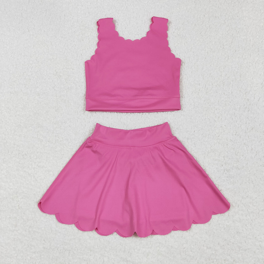 Sibling Baby Girls Yoga Vest Skirt Active Wear Clothes Sets