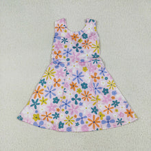 Load image into Gallery viewer, Baby Girls Pink Colorful Flowers Yoga Active Wear Skort Knee Length Dresses
