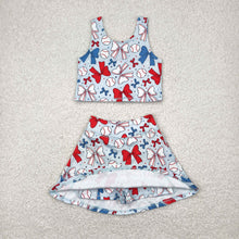 Load image into Gallery viewer, Sibling Baby Girls Football Baseball Cheer Yoga Active Wear Top Shorts Skirts Clothes Sets
