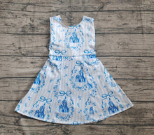 Load image into Gallery viewer, Baby Girls Blue Castles Yoga Skort Knee Length Dresses
