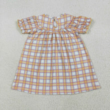 Load image into Gallery viewer, Baby Girls Fall Plaid Cows Farm Smocked Knee Length Dresses
