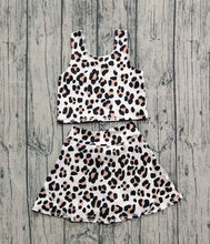 Load image into Gallery viewer, Baby Girls Sleeveless Leopard Vest Top Skort Yoga Active Set
