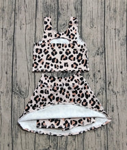 Load image into Gallery viewer, Baby Girls Sleeveless Leopard Vest Top Skort Yoga Active Set
