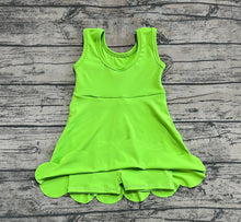 Load image into Gallery viewer, Baby Girls Green Scallop Yoga Active Knee Length Dresses

