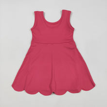 Load image into Gallery viewer, Baby Girls Dark Pink Sleeveless Yoga Active Knee Length Dresses
