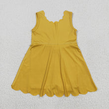 Load image into Gallery viewer, Baby Girls Mustard Sleeveless Yoga Knee Length Dresses
