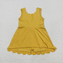 Load image into Gallery viewer, Baby Girls Mustard Sleeveless Yoga Knee Length Dresses
