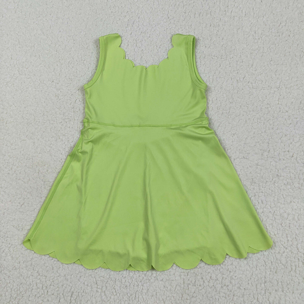 Baby Girls Lime Green Sleeveless Yoga Knee Length Dresses