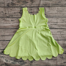 Load image into Gallery viewer, Baby Girls Lime Green Sleeveless Yoga Knee Length Dresses
