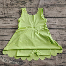Load image into Gallery viewer, Baby Girls Lime Green Sleeveless Yoga Knee Length Dresses
