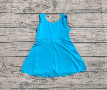 Load image into Gallery viewer, Baby Girls Hot Blue Sleeveless Yoga Knee Length Dresses
