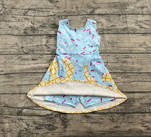 Load image into Gallery viewer, Baby Girls Blue Ice-cream Drip Yoga Skort Knee Length Dresses
