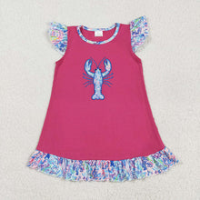 Load image into Gallery viewer, Sibling Embroidery Baby Boys Girls Floeal Crayfish Sumoer Clothes Sets Dress Rompers
