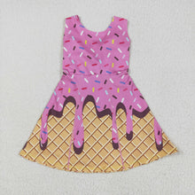 Load image into Gallery viewer, Sibling Baby Girls Ice-cream Drip Yoga Skort Knee Length Dresses
