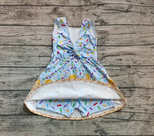 Load image into Gallery viewer, Baby Girls Blue Ice-cream Drip Yoga Skort Knee Length Dresses
