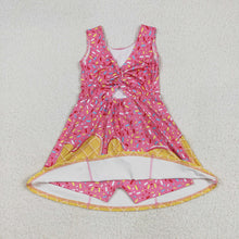 Load image into Gallery viewer, Baby Girls Pink Ice-cream Drip Yoga Skort Knee Length Dresses
