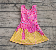 Load image into Gallery viewer, Baby Girls Pink Ice-cream Drip Yoga Skort Knee Length Dresses
