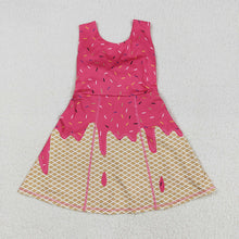 Load image into Gallery viewer, Baby Girls Pink Ice-cream Drip Yoga Skort Knee Length Dresses
