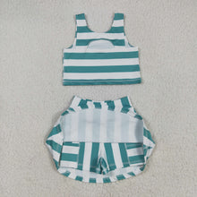 Load image into Gallery viewer, Sibling Baby Girls Sleeveless Stripe Plaid Athletic Skorts Dresses Sets
