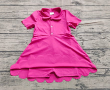 Load image into Gallery viewer, Baby Girls Pink Short Sleeves Button Yoga Knee Length Dresses
