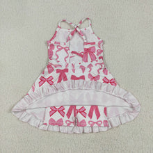 Load image into Gallery viewer, Sibling Baby Girls Strap Bows Golf Plaid Activity Wear Yoga Knee Length Dresses
