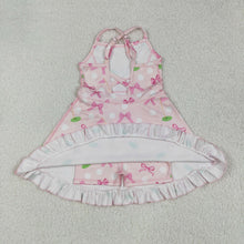 Load image into Gallery viewer, Sibling Baby Girls Strap Bows Golf Plaid Activity Wear Yoga Knee Length Dresses
