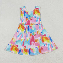 Load image into Gallery viewer, Sibling Baby Girls Sleeveless Watercolor Yoga Short Athletic Dresses
