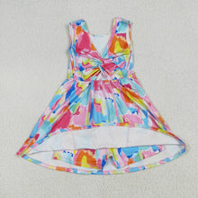 Load image into Gallery viewer, Sibling Baby Girls Sleeveless Watercolor Yoga Short Athletic Dresses
