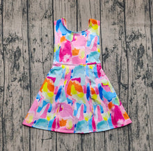 Load image into Gallery viewer, Baby Girls Sleeveless Watercolor Yoga Short Knee Length Dresses
