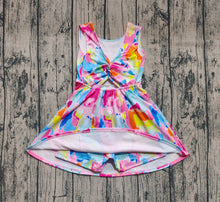 Load image into Gallery viewer, Baby Girls Sleeveless Watercolor Yoga Short Knee Length Dresses
