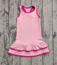 Load image into Gallery viewer, Baby Girls Pink Sleeveless Ruffle Yoga Knee Length Dresses
