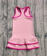 Load image into Gallery viewer, Baby Girls Pink Sleeveless Ruffle Yoga Knee Length Dresses
