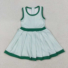 Load image into Gallery viewer, Sibling 3 Colors Baby Girls Plaid Sleeveless Ruffle Short Yoga Knee Length Dresses
