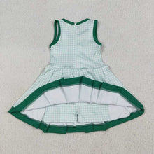 Load image into Gallery viewer, Sibling 3 Colors Baby Girls Plaid Sleeveless Ruffle Short Yoga Knee Length Dresses
