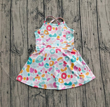 Load image into Gallery viewer, Baby Girls Strap Pink Green Leopard Shorts Knee Length Dresses
