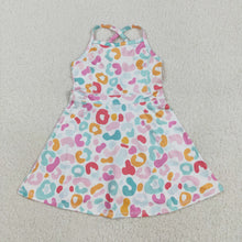 Load image into Gallery viewer, Sibling 3 Colors Baby Girls Colorful Leopard Shorts Yoga Active Knee Length Dresses Set
