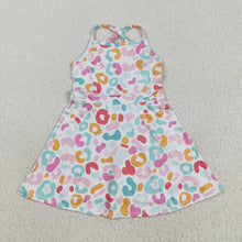 Load image into Gallery viewer, Baby Girls Strap Pink Green Leopard Shorts Knee Length Dresses

