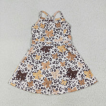 Load image into Gallery viewer, Sibling 3 Colors Baby Girls Colorful Leopard Shorts Yoga Active Knee Length Dresses Set
