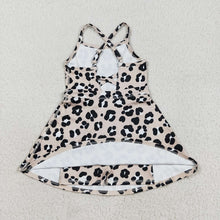 Load image into Gallery viewer, Sibling 3 Colors Baby Girls Colorful Leopard Shorts Yoga Active Knee Length Dresses Set
