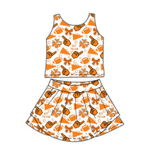 Load image into Gallery viewer, Baby Girls Yellow Footballs T Vest Skorts Team Yoga Active Set
