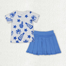 Load image into Gallery viewer, Sibling Baby Girls Cheer Plaid Shirts Top Yoga Skorts Team Sets
