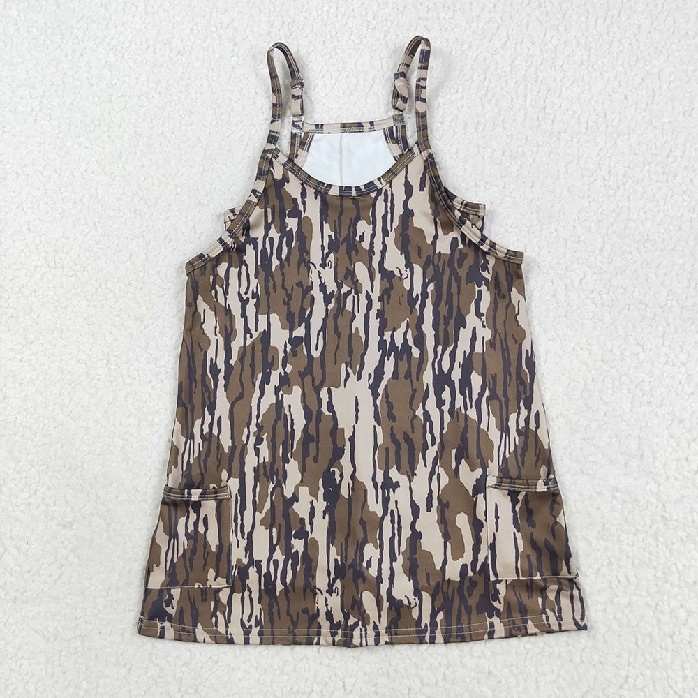 Baby Girls Strap Bottomland Camo Pockets Yoga Dresses