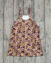 Load image into Gallery viewer, Baby Girls Strap Brown Camo Pockets Shorts Yoga Active Knee Length Dresses
