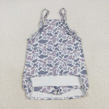 Load image into Gallery viewer, Baby Girls Strap Light Gray Camo Shorts Inside Pockets Yoga Dresses
