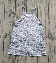 Load image into Gallery viewer, Baby Girls Strap Light Gray Camo Shorts Inside Pockets Yoga Dresses
