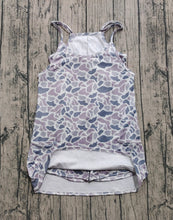 Load image into Gallery viewer, Adult Women Strap Gray Camo Pockets Yoga Shorts Dresses

