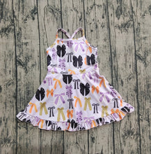 Load image into Gallery viewer, Baby Girls Lavender Strap Bows Plaid Shorts Yoga Knee Length Dresses
