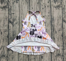 Load image into Gallery viewer, Baby Girls Lavender Strap Bows Plaid Shorts Yoga Knee Length Dresses
