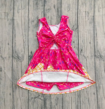 Load image into Gallery viewer, Baby Girls Darkpink Drip Sprinkles Team Yoga Active Knee Length Dresses
