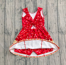 Load image into Gallery viewer, Baby Girls Red Drip Sleeveless Shorts Team Yoga Active Knee Length Dresses
